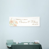 Perzik Roze Bruiloft Spandoek (Beurs)