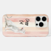  Perzik Roze Crème Stripes Cat Case-Mate iPhone Case (Achterkant (horizontaal))