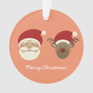 Perzik Roze Cute Sinterklaas & Kerst Ree Ornament