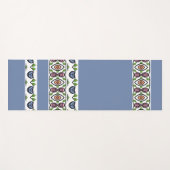 Perzik Roze en Blauwe Streep Yogamat (Voorkant (horizontaal))