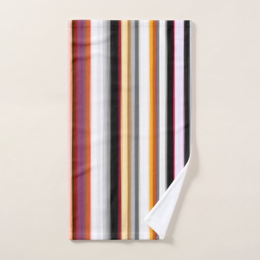Perzik, roze en grijze Abstracte strepen Bad Handdoek (Handdoek)