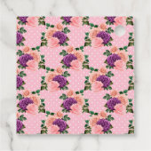 Perzik Roze en Lavendel Paarse Bloem Bedankjes Labels (Achterkant)