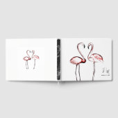 Perzik roze flamingo Flamingo Elegante bruiloft Gastenboek (Volledig)