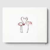 Perzik roze flamingo Flamingo Elegante bruiloft Gastenboek (Achterkant)
