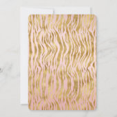 Perzik Roze Goud Glans Schitteren Zebraprint Kaart (Achterkant)