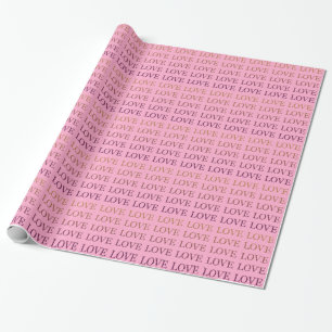 Perzik Roze Ombre Liefde Bruiloftsfeest Cadeaupapier