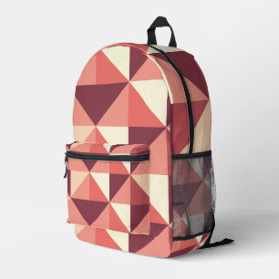Perzik Roze Paarse Driehoek geometrisch Bedrukte Rugzak