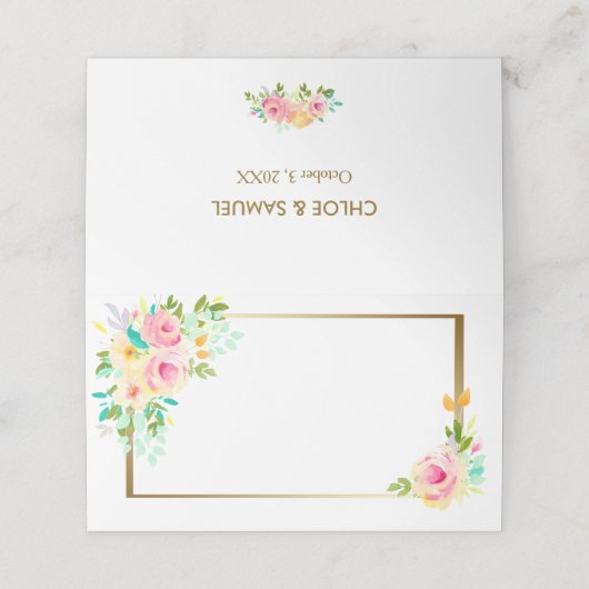 Perzik roze rozen bloemenbruiloft (Buitenkant ongevouwen)