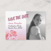 Perzik, Roze rozen sparen-de-Datum Advieskaart (Voorkant)