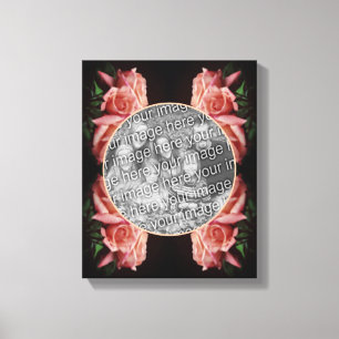 Perzik Roze Vintage Maak Je Eigen Foto Canvas Afdruk