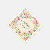  Perzik Roze Waterverf Bloemen Verjaardag Servetten (Hoek)