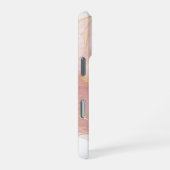 Perzik Roze Waterverf Ink  iPhone Hoesje (Rechterkant)