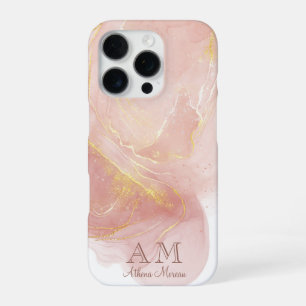 Perzik Roze Waterverf Ink iPhone 16 Pro Hoesje