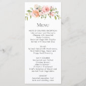 Perzik Roze Witte Bloemboeket Menukaart Kaarten (Voorkant)