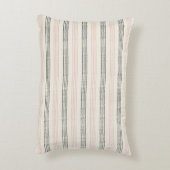 Perzik Sage Groene Minimalistische Streep Boho Accent Kussen (Achterkant (Verticaal))