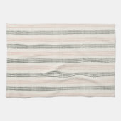 Perzik Sage Moderne Minimalistische Streep Boho Theedoek (Horizontaal)