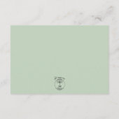 Perzik & Salie Groene Bloemen Bruiloft Details Informatiekaartje (Achterkant)