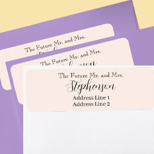 Perzik Save The Date Aangepaste Naam Retouradres Etiket