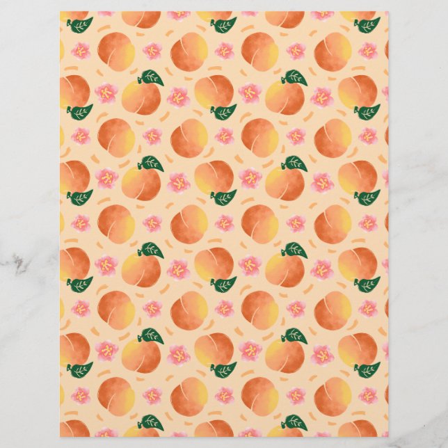 Perzik scrapbookpapier (Voorkant)