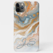 Perzik Sinaasappel Blauwgroen Blauw Goud Marmeren  Case-Mate iPhone Case (Achterkant)