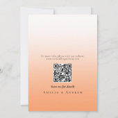 Perzik Sinaasappel Fuzz Elegant Script Modern Mini Save The Date (Achterkant)