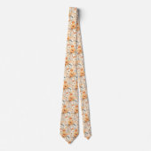 Perzik Sinaasappel Gouden Rozen Bloemen Bloemen Stropdas (Voorkant)