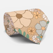 Perzik Sinaasappel, Roze Grijs, Bloemen Stropdas (Opgerold)