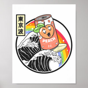 Perzik Soda Surfen Kanagawa Golf Japan Anime Vapor Poster