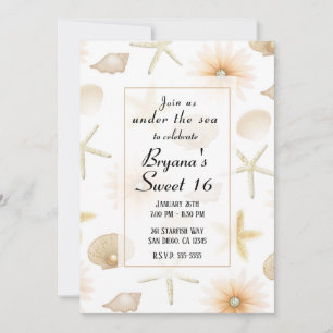 Perzik Strand Schelpen & Bloemen Modern Zoete 16 Kaart