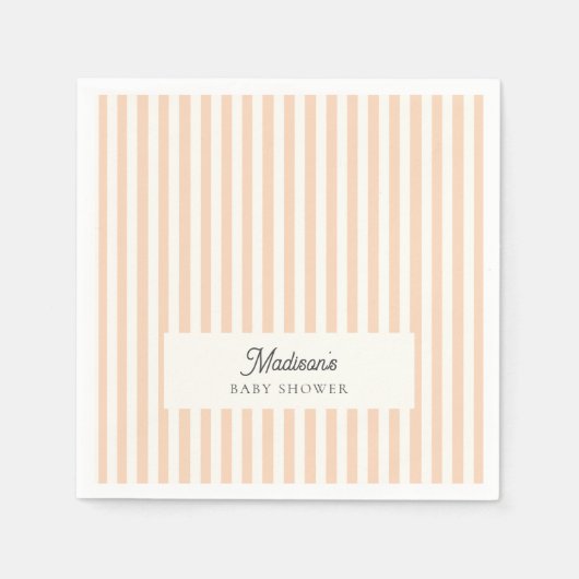 Perzik strepen Baby shower papier Servet (Voorkant)