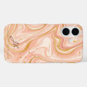 Perzik Taart Marmer Goud Glitter  Case-Mate iPhone Case (Achterkant (horizontaal))