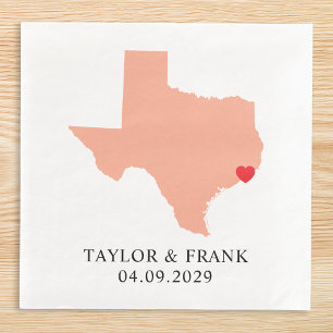Perzik Texas Bruiloft Servet