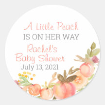 Perzik Thema Baby Shower Favor Stickers