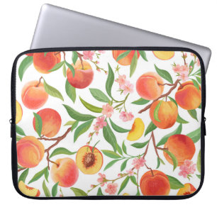 Perzik Tropisch fruit patroon. Laptop Sleeve