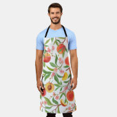 Perzik Tropisch fruit  patroon. Schort (Gedragen)