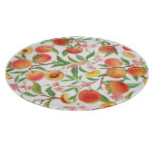 Perzik Tropisch fruit  patroon. Snijplank (Hoek)