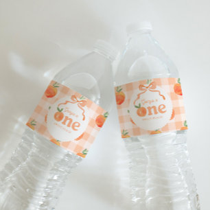 Perzik Verjaardag Water Fles Labels Waterfles Etiket