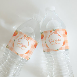 Perzik Verjaardag Water Fles Labels Waterfles Etiket