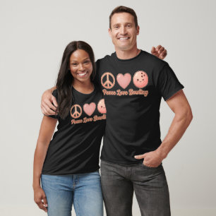 Perzik Vrede Liefde Bowling Charme T-shirt