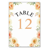 Perzik waterverf bloemen en bladeren bruiloft kaart (Voorkant)