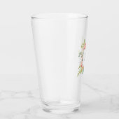 Perzik Waterverf Bloemen met uw Monogram Glas (Rechts)