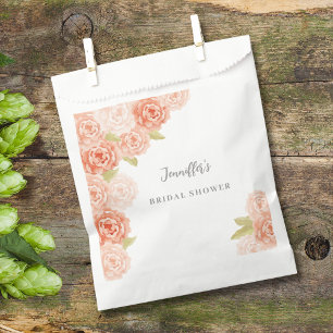 PERZIK WATERVERF BLOEMEN VRIJGEZELLENFEEST BEDANKZAKJE