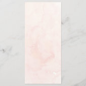 Perzik Waterverf & Bloemen Wedding Menu Kaart (Achterkant)