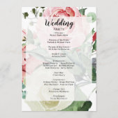 Perzik Waterverf bloemenpatroon trouwceremonie Programma (Achterkant)