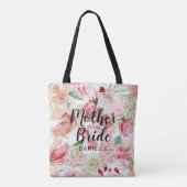 Perzik Waterverf Moeder van de bruid Monogrammed Draagtas (Achterkant)