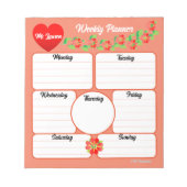 Perzik Weekplanner Bloemen Arrangement Notitieblok (Voorkant)