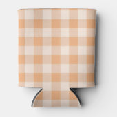 Perzik wit geruit gingham patroon blikjeskoeler (Voorkant)
