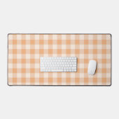 Perzik wit geruit gingham patroon bureaumat (Keyboard & Muis)