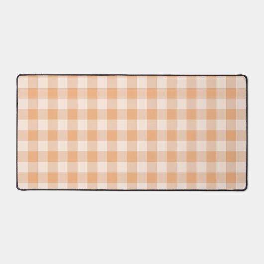 Perzik wit geruit gingham patroon bureaumat (Voorkant)
