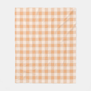 Perzik wit geruit gingham patroon fleece deken